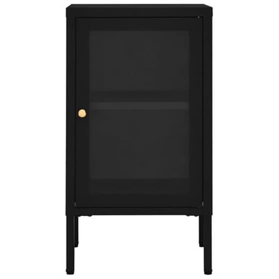 Vidaxl Μπουφές Μαύρος 38 X 35 X 70 Εκ. Ατσάλι Και Γυαλί image 5