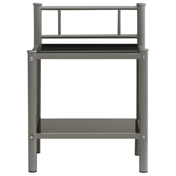 Κομοδίνο Vidaxl Μεταλλικό 2τμχ 45x34.5x60.5 cm - Γκρι Μαύρο image 3