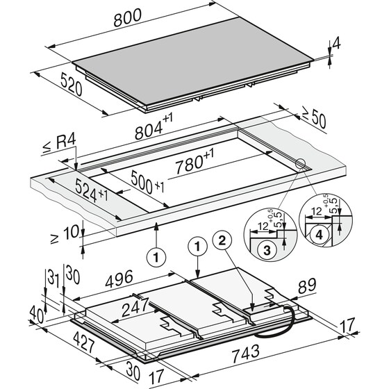 MIELE KM8885 FL 80 cm Μαύρο Εστία Επαγωγική Αυτόνομη image 4