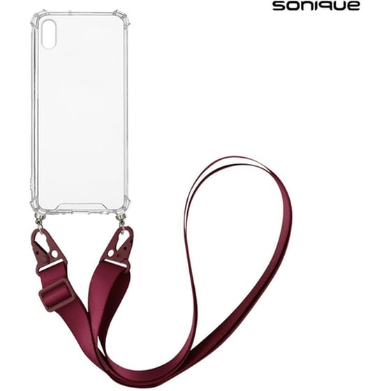 Θήκη Apple iPhone XS Max - Sonique με Strap Armor Clear - Μπορντό image 0