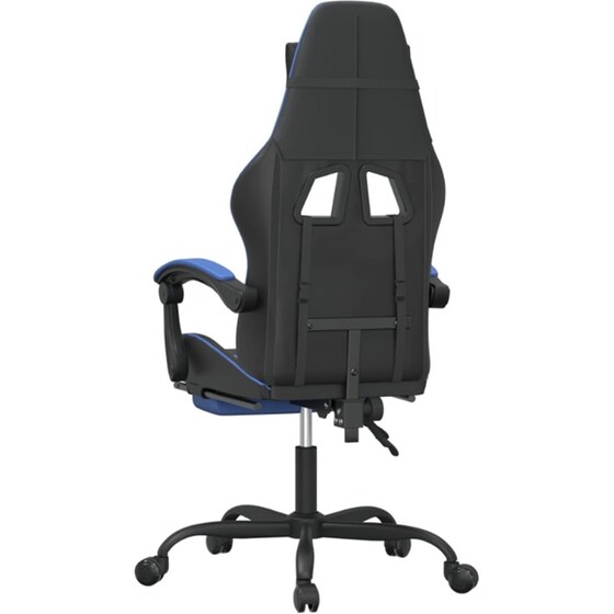 Καρέκλα Gaming VIDAXL 349555 με Υποπόδιο από Τεχνητό Δέρμα - Μαύρο image 1