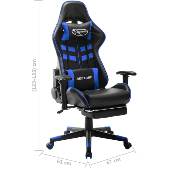 Καρέκλα Gaming VidaXL από Τεχνητό Δέρμα - Μαύρη/Μπλε image 8
