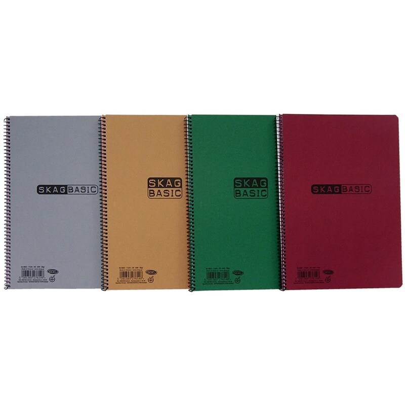 SKAG Τετράδιο Σπιράλ SKAG Β5 3 Θεμάτων Basic 80 Φύλλων (1 Τεμάχιο)