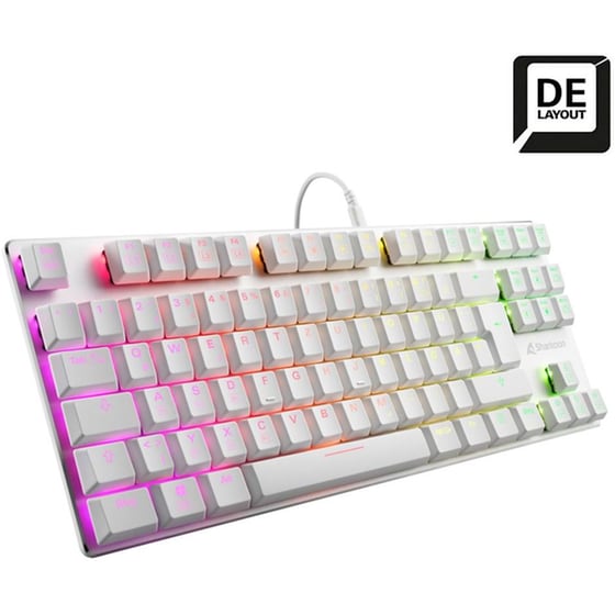 Sharkoon PureWriter TKL Ενσύρματο Μηχανικό Πληκτρολόγιο με RGB φωτισμό Λευκό (US) image 0