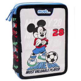 Κασετίνα Διπλή Τετράγωνη Γεμάτη Mickey Mouse