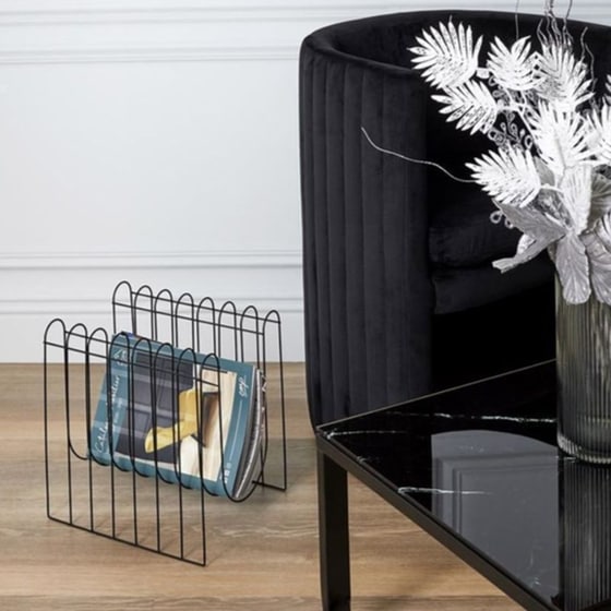 Θήκη Περιοδικών Home Deco Factory Hd2286 Μεταλλική 32x33x26 cm - Μαύρο image 1