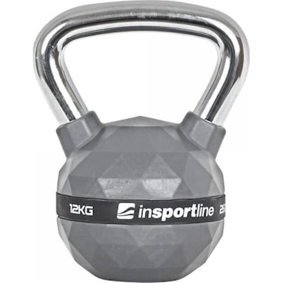 Kettlebell Κλασσικό 12 kg InSPORTline INS-21641 από Σίδηρο με Επένδυση PU - Γκρι image 0