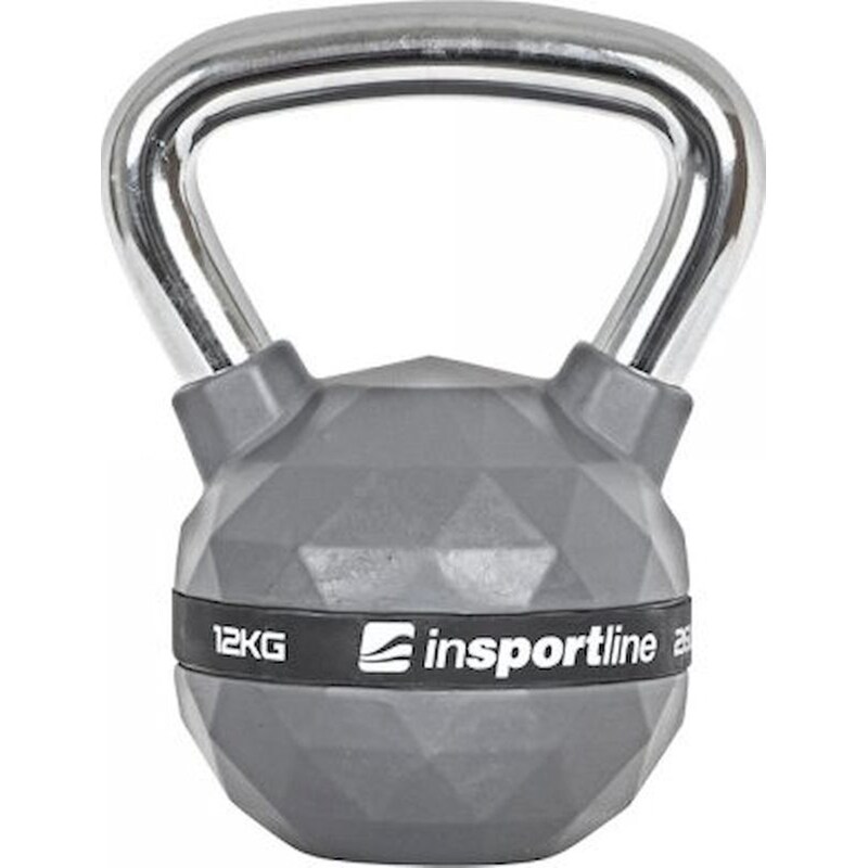 INSPORTLINE Kettlebell Κλασσικό 12 kg InSPORTline INS-21641 από Σίδηρο με Επένδυση PU - Γκρι