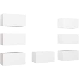 Έπιπλα Τηλεόρασης VidaXL Μοριοσανίδα 7 Τμχ 30.5x30x60cm - Λευκά