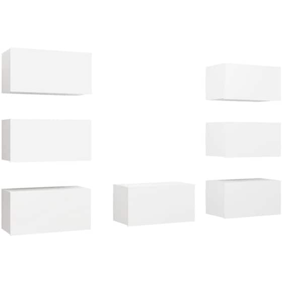 Έπιπλα Τηλεόρασης VidaXL Μοριοσανίδα 7 Τμχ 30.5x30x60cm - Λευκά image 0