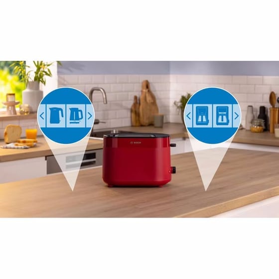 BOSCH COMPACT MYMOMENT TAT2M124 2 Θέσεων 950W Κόκκινο Φρυγανιέρα image 1