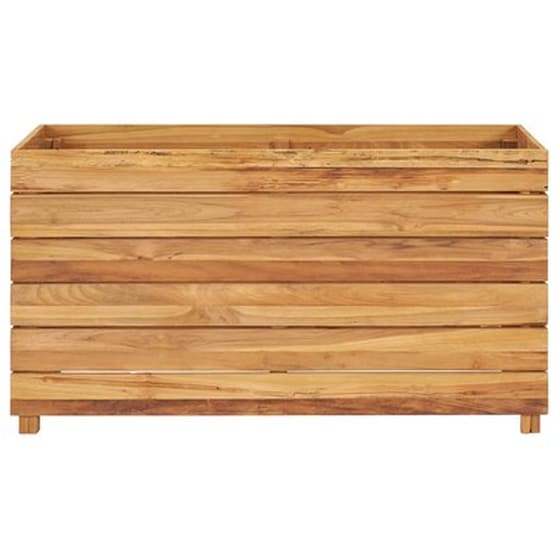 Vidaxl Ζαρντινιέρα 100x40x55 Εκ. Από Ανακυκλωμένο Ξύλο Teak Και Ατσάλι image 3