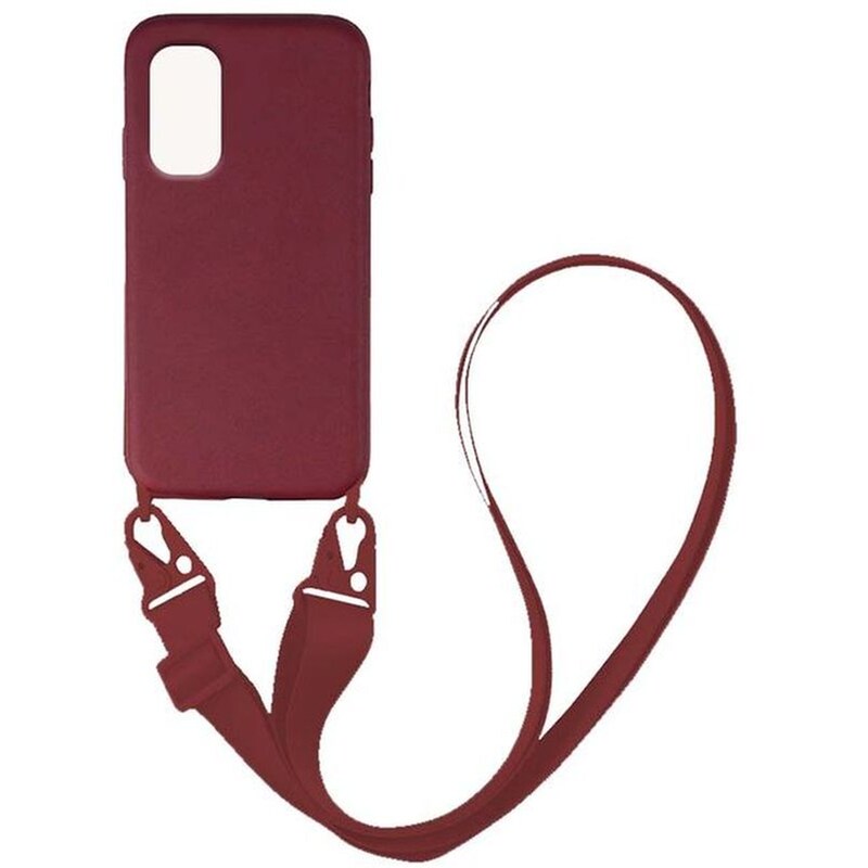 Θήκη Xiaomi Redmi Note 10 5G - Sonique Carryhang Liquid Silicone Strap - Μπορντό