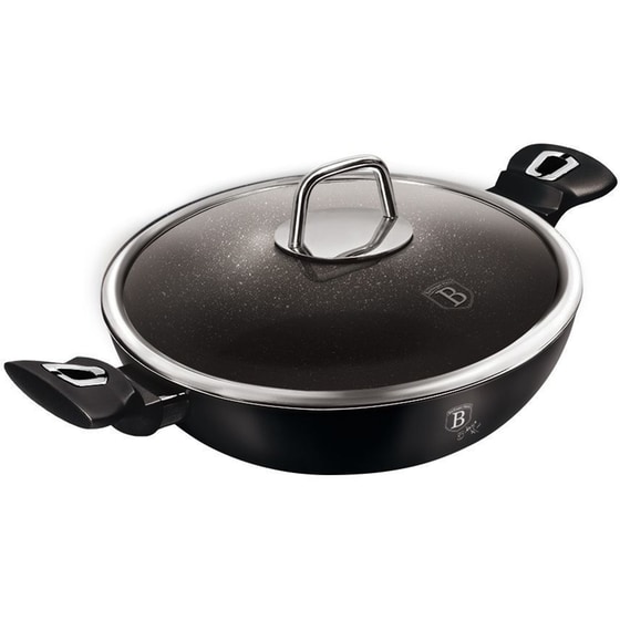 Αντικολλητικό Τηγάνι WOK BERLINGER HAUS BH-7113 30 cm Μαύρο/Ασημί image 0