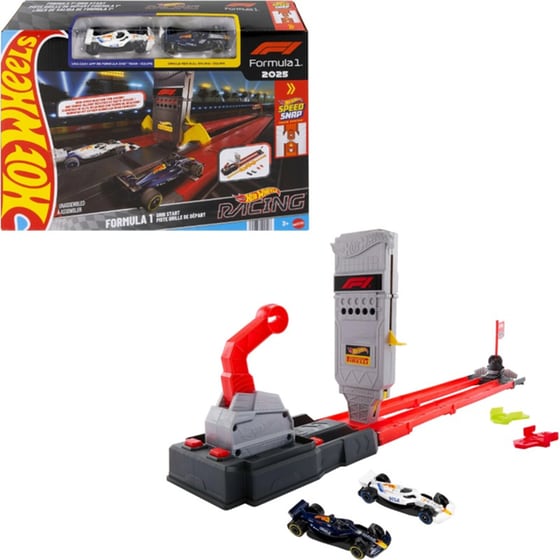 Playset Hot Wheels Racing Formula 1 Grid Start Track Set & 2 Die-Cast F1 Cars 1:64 image 0