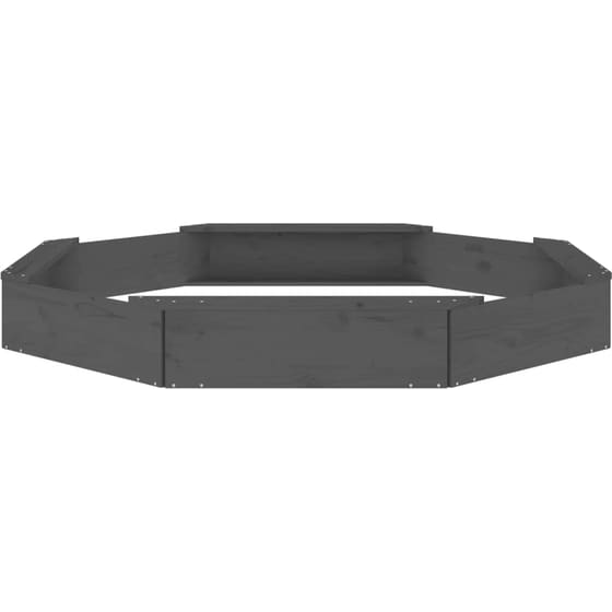 VidaXL Αμμοδόχος με Καθίσματα Οκτάγωνη 159.5x159.5x20cm Ξύλινη - Γκρι image 3