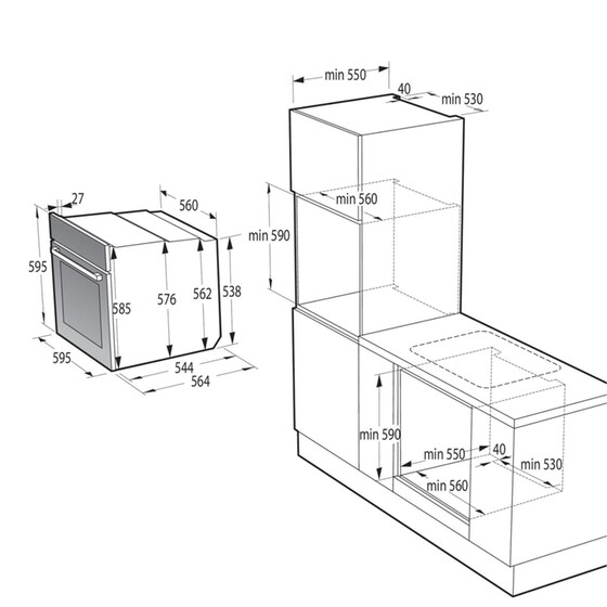 GORENJE BOS6737E06BG & GI6401BSC 77 Lt Μαύρο Eντοιχιζόμενο Σετ Φούρνος και Εστία image 7