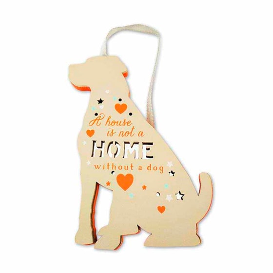 Πινακίδα A.T.P Ξύλινη A House Is Not A Home/Dog 15x9.5 cm - Πολύχρωμο image 0