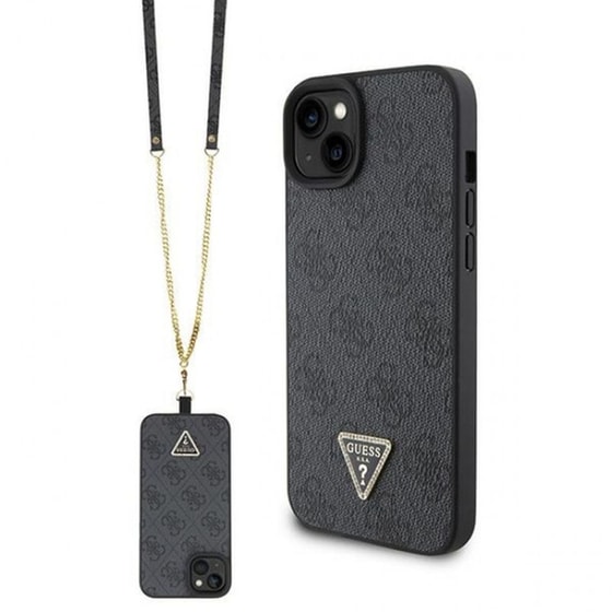 Θήκη Apple iPhone 15 Plus - Guess Crossbody 4G Metal Logo με αλυσίδα - Black image 0