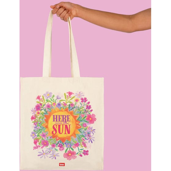 Τσάντα Tote Legami Sunflower από Ύφασμα Βαμβακερή - Πολύχρωμη image 3