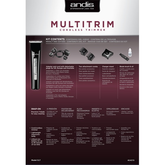 Trimmer ANDIS CLT Multitrim 24570 Επαναφορτιζόμενο Μαύρο image 1