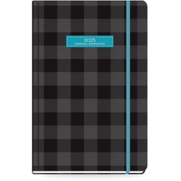 Ημερολόγιο Ημερήσιο The Writing Fields 2025 Plaid Μαύρο 13.8x20.4cm