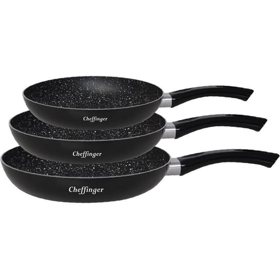 Σετ Τηγάνια CHEFFINGER CF-PA03 BLK 3 τμχ Μαύρο image 0