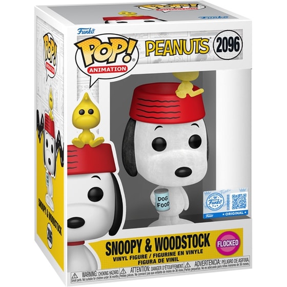 Funko Pop! Animation: Peanuts - Snoopy with Woodstock (Flocked) (Special Edition) #2096 Vinyl Figure image 1