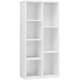 Βιβλιοθήκη VidaXL από Μοριοσανίδα 50x25x106 cm - Λευκό/Γυαλιστερό