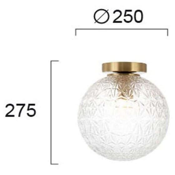 Φωτιστικό Πλαφονιέρα Viokef Aspa 4206000 από Μέταλλο/Γυαλί - Διάφανο/Χρυσό image 1