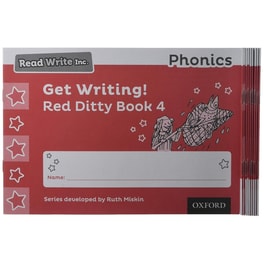Read Write Inc. Phonics: Get Writing! Red Ditty Book 4 Pack of 10