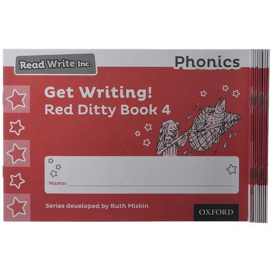 Read Write Inc. Phonics: Get Writing! Red Ditty Book 4 Pack of 10 image 0