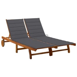 Ξαπλώστρα VidaXL από Μασίφ Ξύλο Ακακίας 200x118/123x30-85 cm- Γκρι/Καφέ
