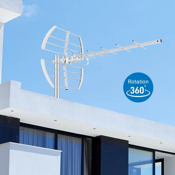 Εξωτερική Κεραία Τηλεόρασης Osio OTA-1020 4K 20dbi 16 στοιχείων - Μαύρο image 5