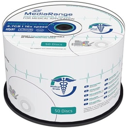 Mediarange Medical Line Dvd-r 120' 4.7gb 16x Inkjet Fullsurface Printable Cake Box X 50 (mr429)