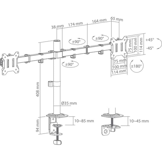 Βάση Οθόνης Sbox LCD-352/2-3 17" - 32" έως 10 kg image 4