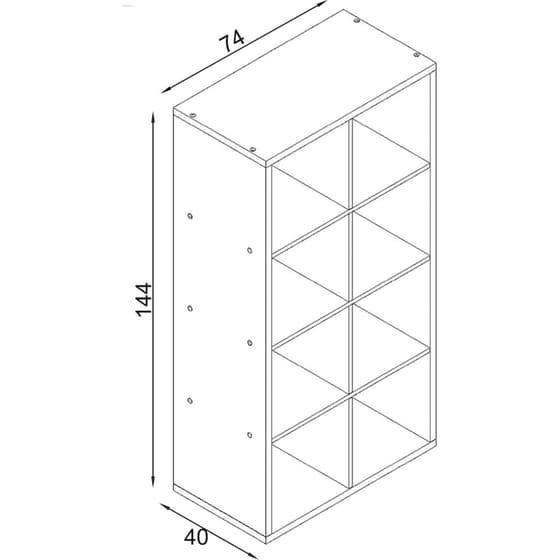 Βιβλιοθήκη Ραφιέρα Επιδαπέδια Kitwood από Μοριοσανίδα 74x40x144cm - Λευκή image 2