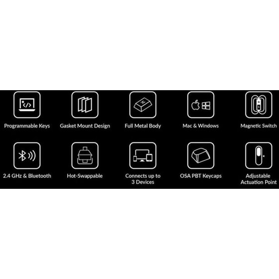 Keychron Q3H-M1 Custom Hall Effect Ασύρματο Bluetooth Μηχανικό Πληκτρολόγιο Purple Switch (US) image 1