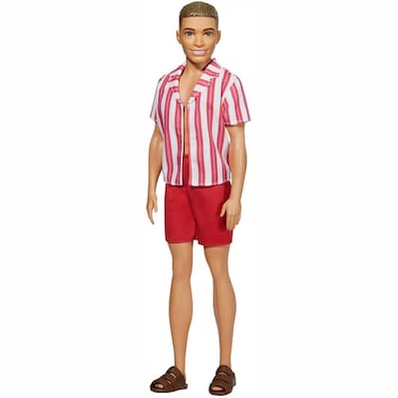 Mattel Barbie Ken 60η Επέτειος Κούκλα Στο Throwback Beach Look With Swimsuit Και Sandals (grb42)