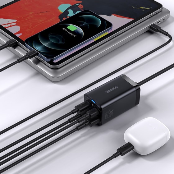 Φορτιστής Πρίζας Baseus 2xUsb-C, 2xUsb 65W - Black image 5