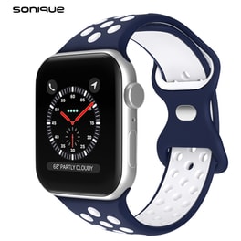 Λουράκι Sonique Σιλικόνης για Apple Watch 49mm - Μπλε Σκούρο / Λευκό