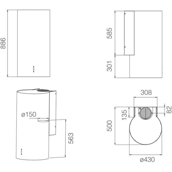 ELICA TUBE PRO WH MAT/A/43 Απορροφητήρας Καμινάδα - Τζάκι image 1