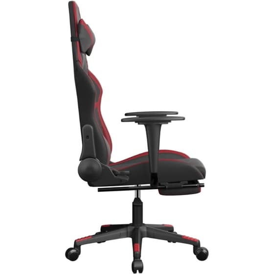 Καρέκλα Gaming VIDAXL 345441 με Υποπόδιο από Τεχνητό Δέρμα - Μαύρο image 1