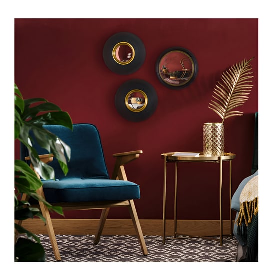Σετ Διακοσμητικοί Καθρέπτες Home Deco Factory 25.5cm 3 Τμχ - Μαύρο/Χρυσό image 2