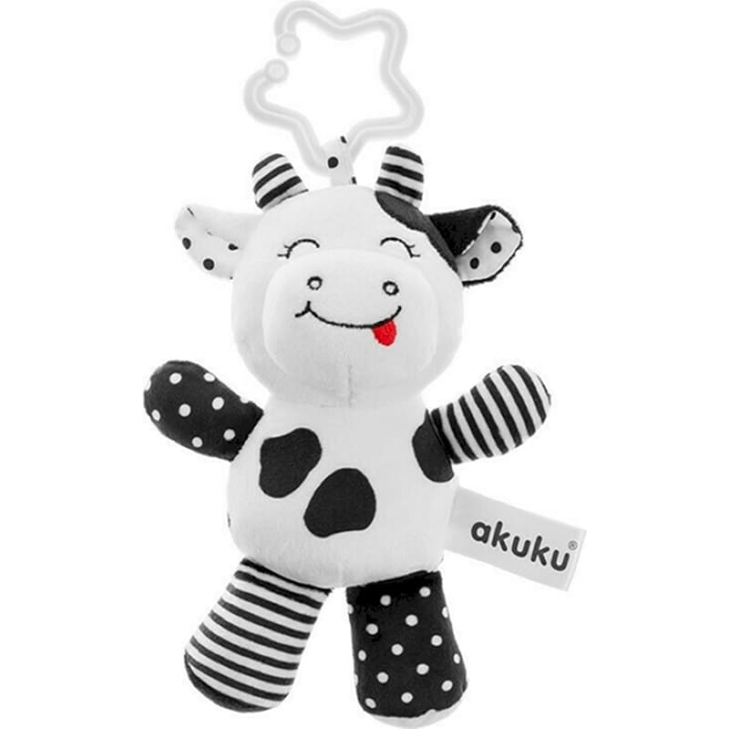 AKUKU Akuku Βρεφικό Κρεμαστό Παιχνίδι Κουδουνίστρα Cow (A0471)
