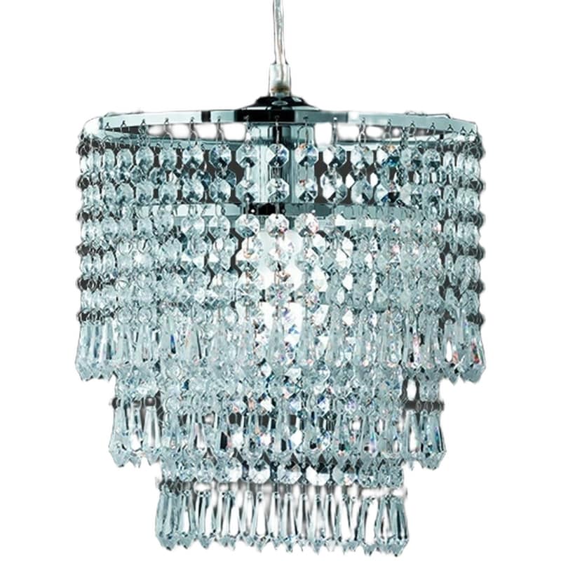 Trio Lighting Orient Κρεμαστό Φωτιστικό Ασημί με Κρύσταλλα για Ντουί E27 25x160εκ.