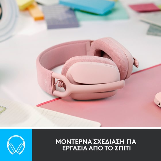 Ακουστικά Headset Logitech Zone Vibe 100 με Μικρόφωνο - Ροζ image 1