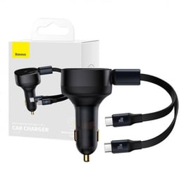 Φορτιστής Αυτοκινήτου Baseus Enjoyment Με Διπλό Καλώδιο USB-C 33W - Μαύρο