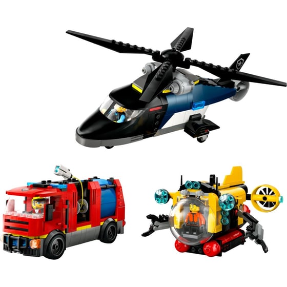 LEGO® City Helicopter, Fire Truck & Submarine Remix (60462) image 1