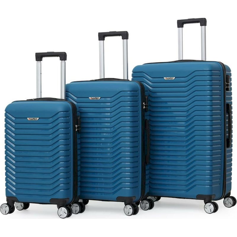 AMBER Σετ Βαλίτσες Ταξιδιού 3 Τμχ Amber Μπλε